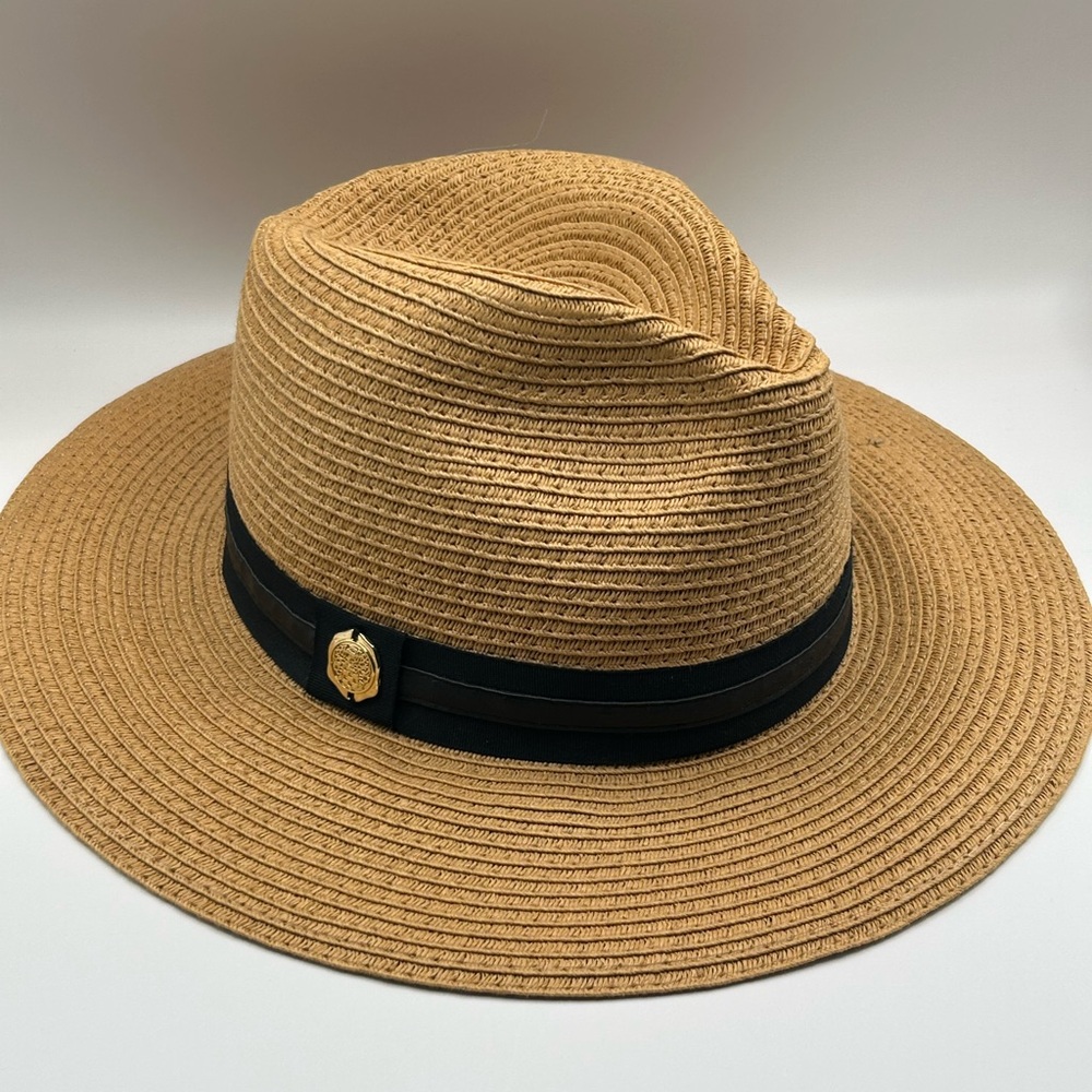 Vince Camuto Hat Tan Fedora with Black Accent